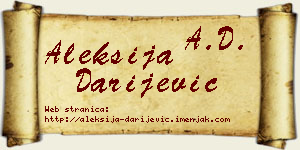 Aleksija Darijević vizit kartica